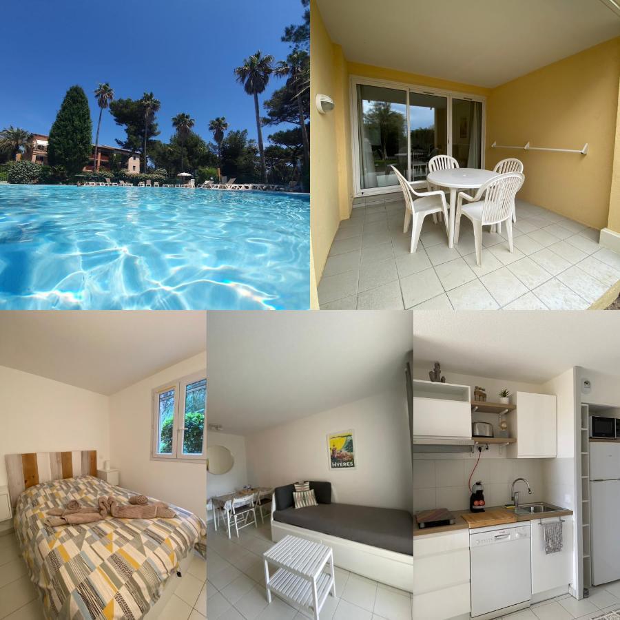 Appartement En Residence Privee, Face A La Mer Avec Acces Direct Plage Hyeres Bagian luar foto
